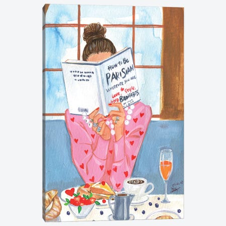 How To Be Parisian - Breakfast Time Canvas Print #RDE213} by Rongrong DeVoe Canvas Art
