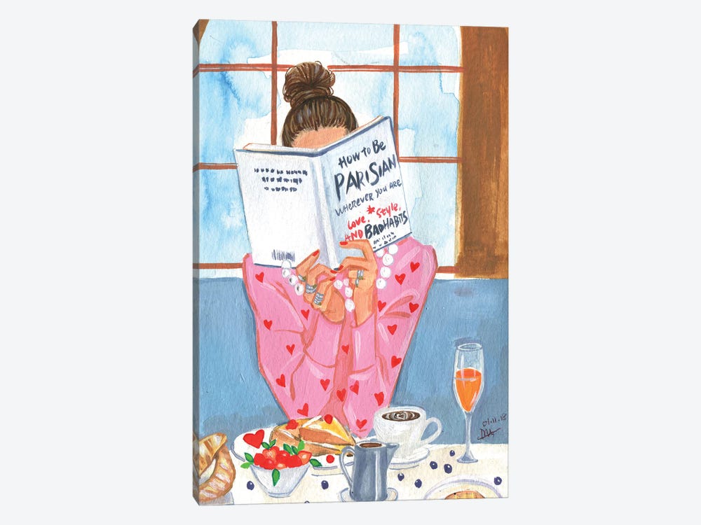 How To Be Parisian - Breakfast Time by Rongrong DeVoe 1-piece Canvas Art Print