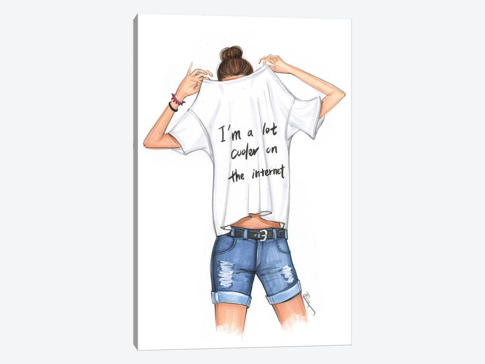 I Am A Lot Cooler On The Internet by Rongrong DeVoe 1-piece Canvas Wall Art