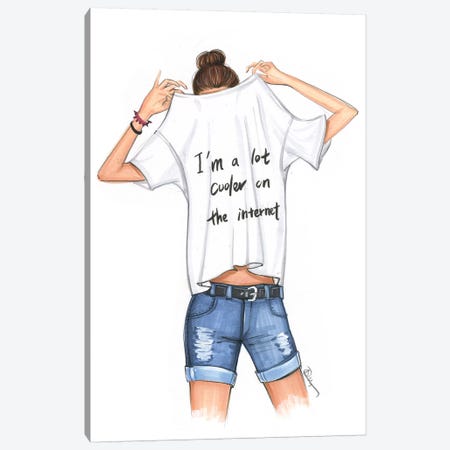 I Am A Lot Cooler On The Internet Canvas Print #RDE214} by Rongrong DeVoe Canvas Art Print