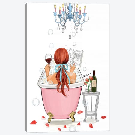 Time For Myself-Red Hair Canvas Print #RDE244} by Rongrong DeVoe Canvas Wall Art