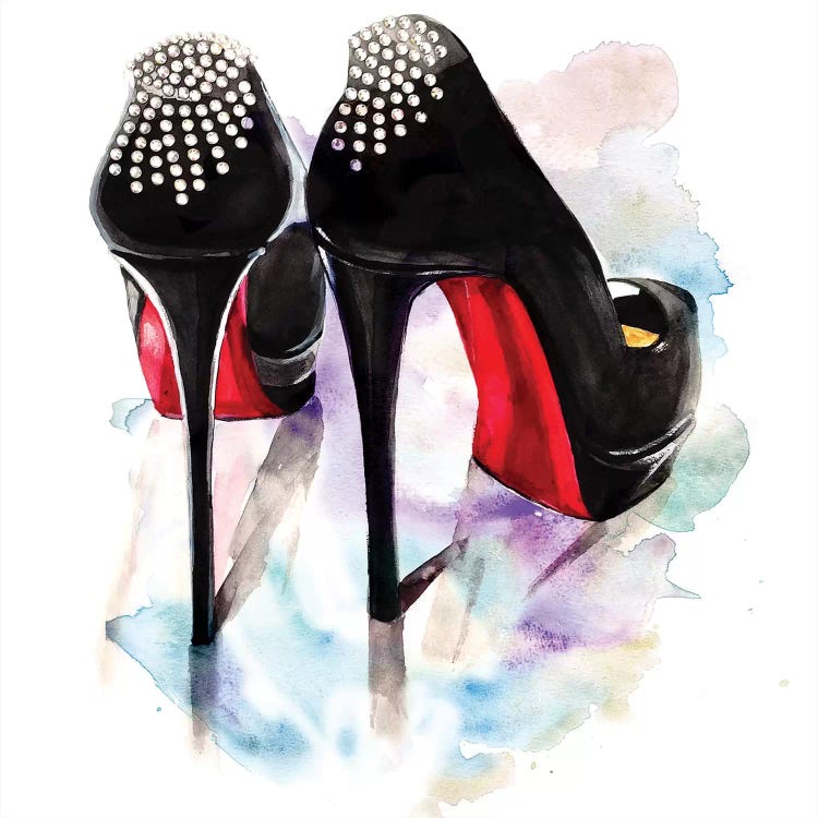 Red Bottoms stilettos shoes, black high heels Poster