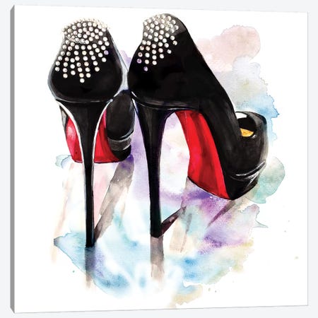 Christian Louboutin Classic Heels Canvas Print #RDE25} by Rongrong DeVoe Canvas Wall Art