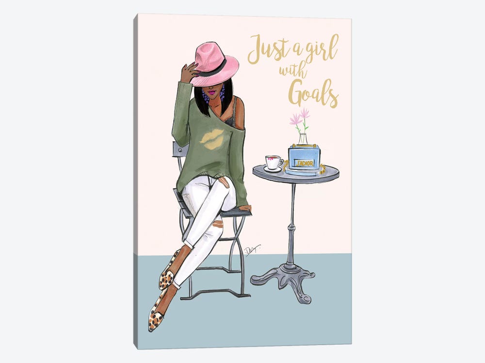 Just A Girl With Goals - Dark Skin by Rongrong DeVoe 1-piece Art Print