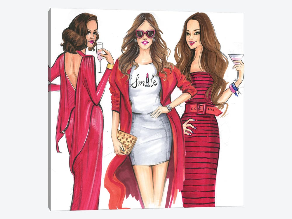 Ladies In Red by Rongrong DeVoe 1-piece Canvas Artwork