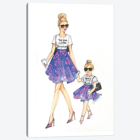 Mom And Daughter - Blonde Hair Canvas Print #RDE265} by Rongrong DeVoe Canvas Art