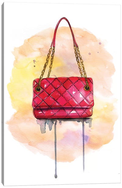 Red Lux Bag Canvas Art Print - Bag & Purse Art