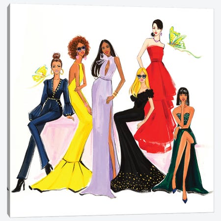 Fashion Ladies Canvas Print #RDE276} by Rongrong DeVoe Canvas Art Print