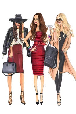 Fashionable Ladies Canvas Art by Rongrong DeVoe | iCanvas