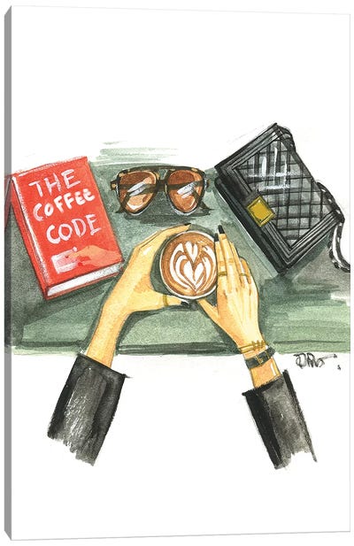 The Coffee Code Canvas Art Print - Rongrong DeVoe