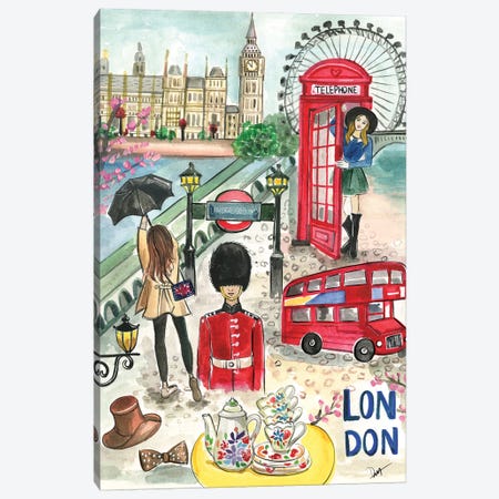 London In The Spring Canvas Print #RDE294} by Rongrong DeVoe Canvas Print