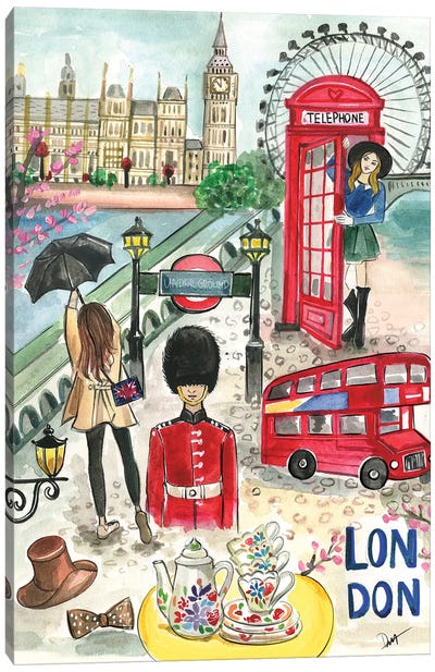 London In The Spring Canvas Art Print - Rongrong DeVoe