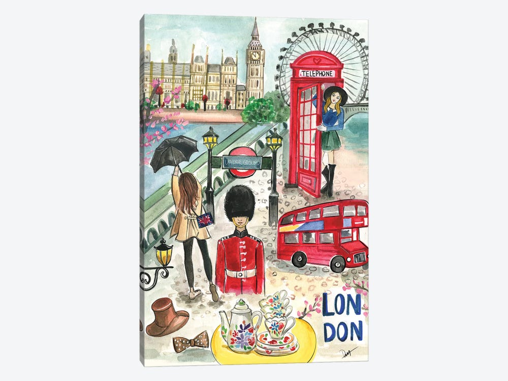 London In The Spring by Rongrong DeVoe 1-piece Canvas Wall Art