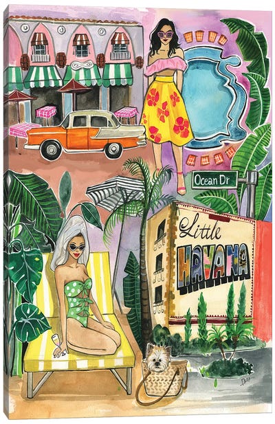 Miami In The Spring Canvas Art Print - Rongrong DeVoe
