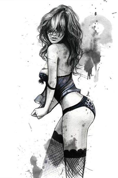 Black & White Pop Culture Art: Dance With Me  by Rongrong DeVoe