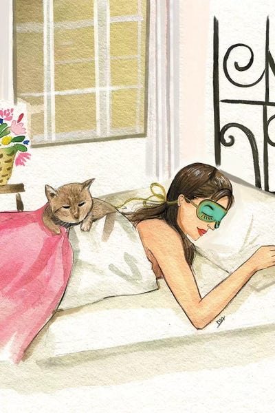 Sunday Morning Audrey Hepburn by Rongrong DeVoe metal wall art