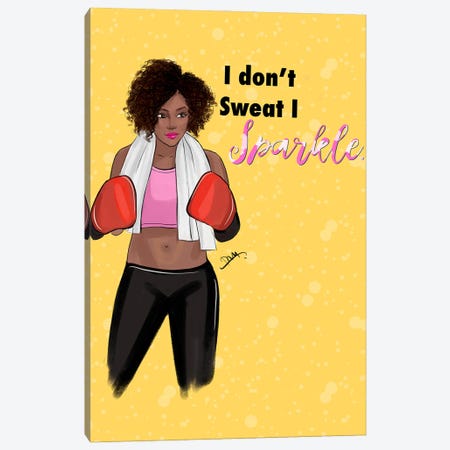 I Dont Sweat I Sparkle Canvas Print #RDE313} by Rongrong DeVoe Art Print