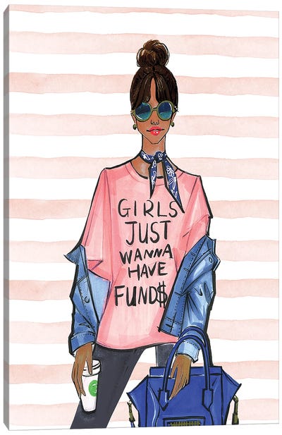 Girls Just Want To Have Funds II Canvas Art Print - Rongrong DeVoe