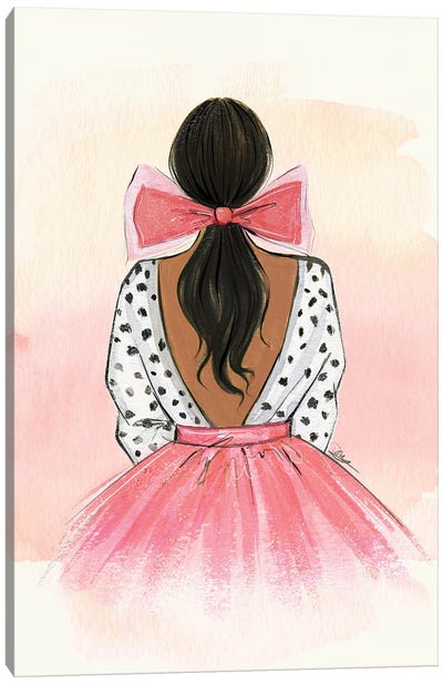 Pink Bow Canvas Art Print - Rongrong DeVoe