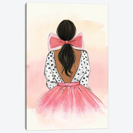 Pink Bow Canvas Print #RDE327} by Rongrong DeVoe Canvas Print