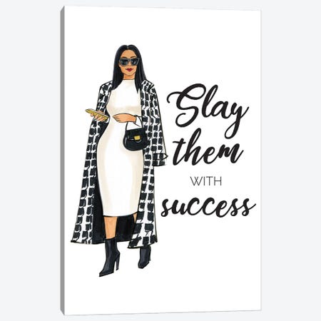 Slay Them With Success Canvas Print #RDE341} by Rongrong DeVoe Canvas Wall Art