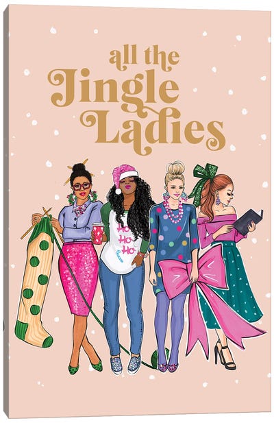 All The Jingle Ladies Canvas Art Print - Seasonal Glam