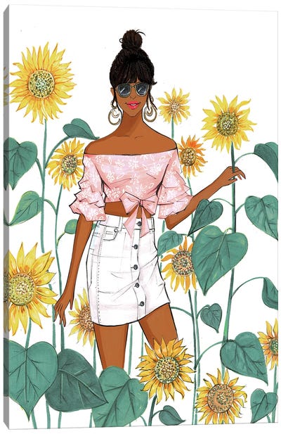 Sunflower Girl II Canvas Art Print - Rongrong DeVoe