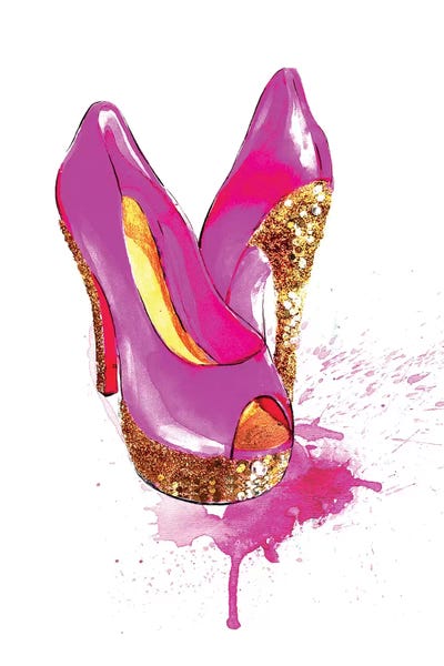 Fashion Illustrations: Glitter High Heel by Rongrong DeVoe