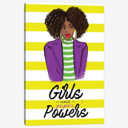 Girls Have Super Powers Canvas Print #RDE360} by Rongrong DeVoe Canvas Art