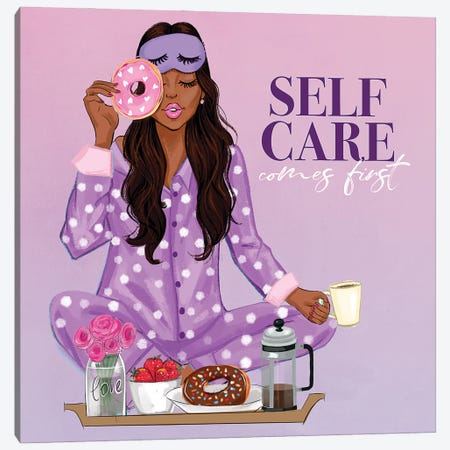 Self Care Comes First II Canvas Print #RDE366} by Rongrong DeVoe Art Print