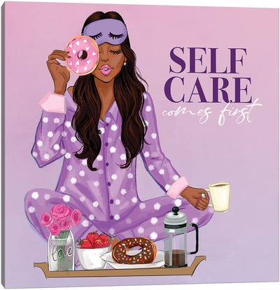Self Care Comes First II Canvas Art Print - Donut Art