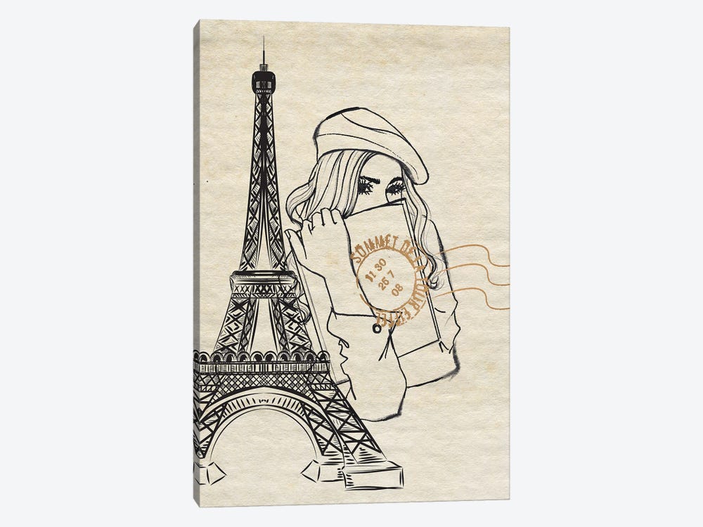 Girl In Paris by Rongrong DeVoe 1-piece Canvas Artwork