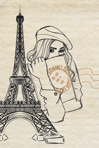 Canvas Print: Girl In Paris by Rongrong DeVoe