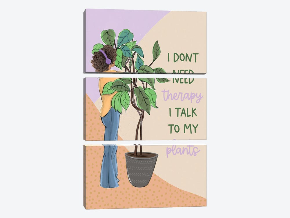 I Talk To My Plants by Rongrong DeVoe 3-piece Canvas Print