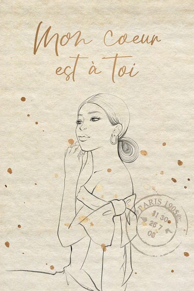 Minimalist Quotes: Mon Coeur Est A Toi by Rongrong DeVoe