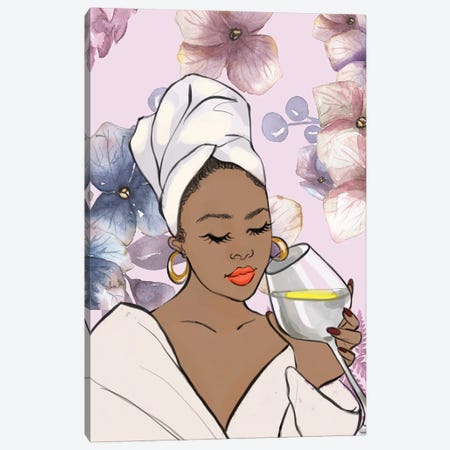 Self Care Wine Canvas Print #RDE383} by Rongrong DeVoe Canvas Artwork