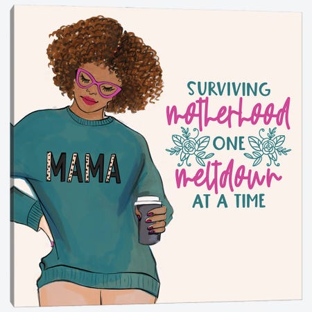 Surviving Motherhood Canvas Print #RDE385} by Rongrong DeVoe Art Print