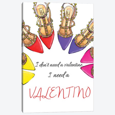 I Need A Valentino  Canvas Print #RDE38} by Rongrong DeVoe Canvas Art