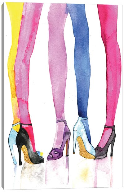 Legs And Heels Canvas Art Print - Bold & Bright