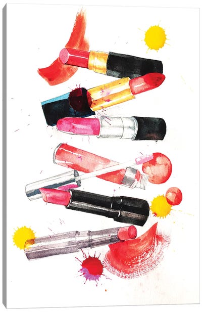 Lipsticks Collection Canvas Art Print - Make-Up Art