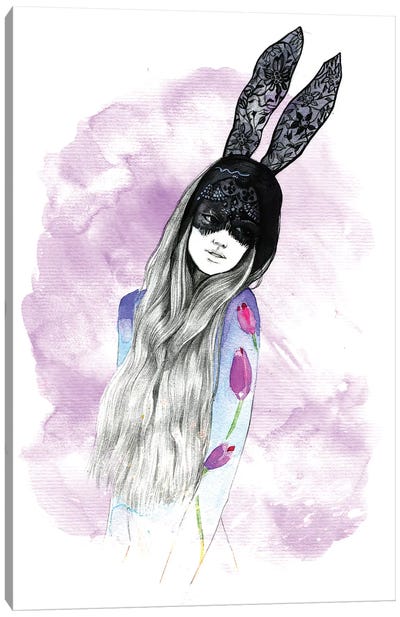 Mask Girl  Canvas Art Print - Costume Art