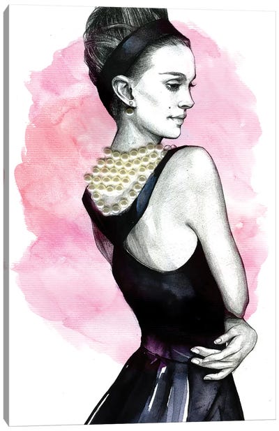 Natalie Portman Canvas Art Print - Rose Quartz & Serenity