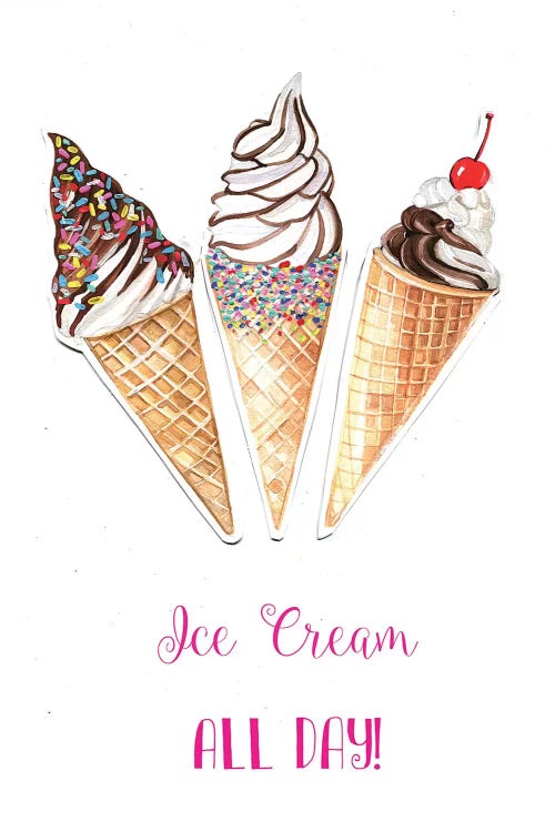 Ice Cream All Day by Rongrong DeVoe wall art