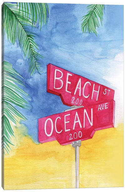 Beach Avenue Canvas Art Print - Rongrong DeVoe