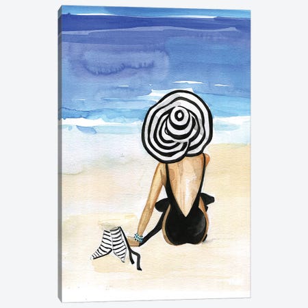 Beach Time Canvas Print #RDE59} by Rongrong DeVoe Canvas Artwork