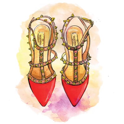 Red Valentino by Rongrong DeVoe metal wall art