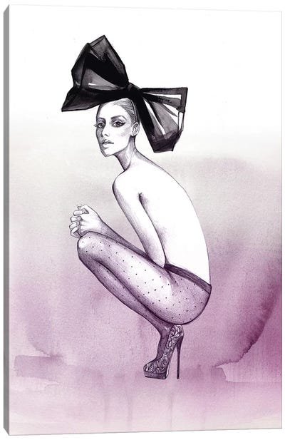 Bow And Stockings Canvas Art Print - Fashion Illustrations