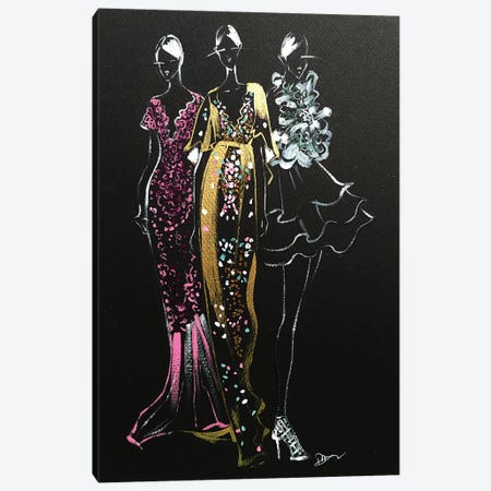 Inspired Fashion Illustration (Couture Gowns) Canvas Print #RDE72} by Rongrong DeVoe Canvas Artwork