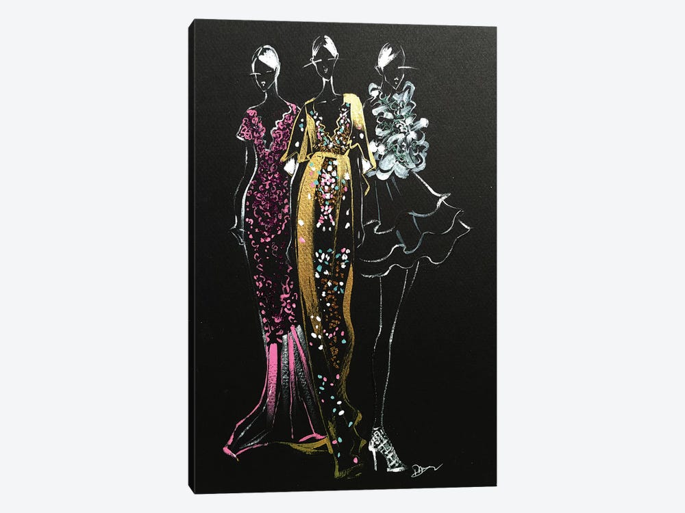 Inspired Fashion Illustration (Couture Gowns) by Rongrong DeVoe 1-piece Canvas Wall Art