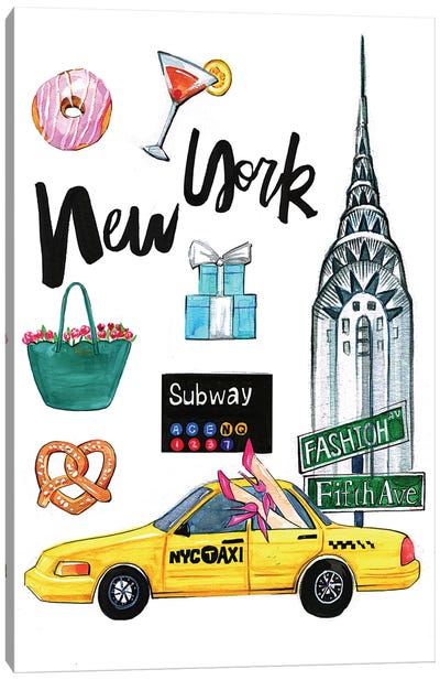 New York Canvas Art Print - Donut Art